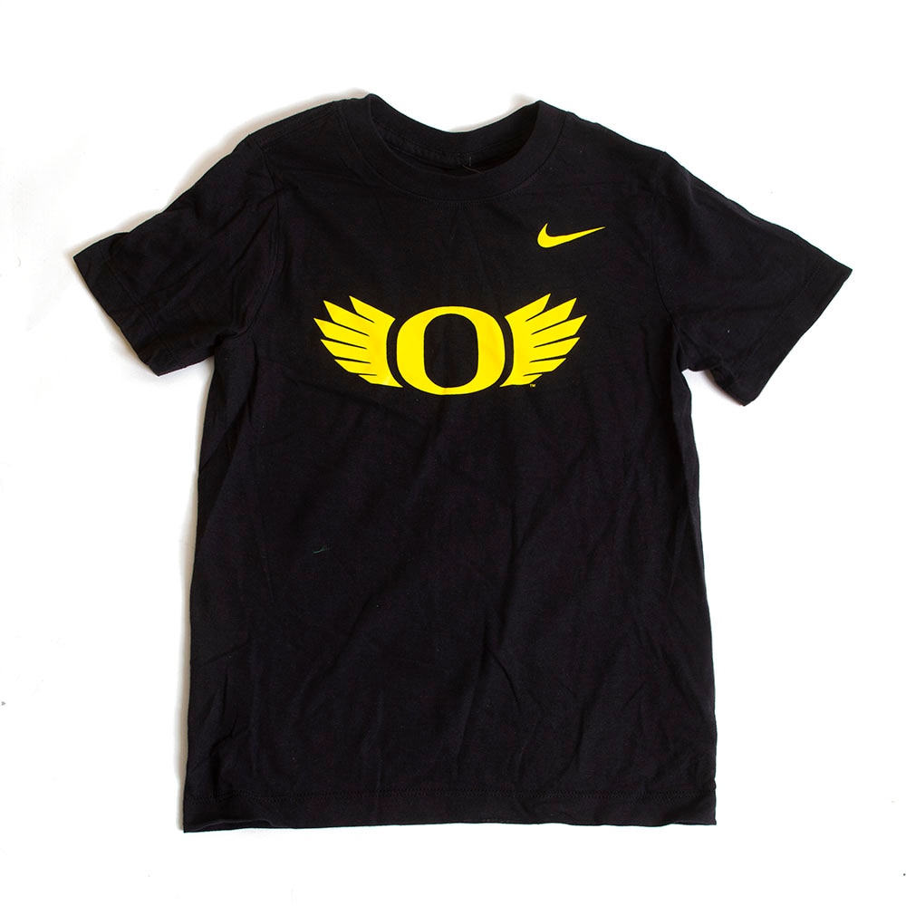 O Wings, Nike, Black, Crew Neck, Cotton, Kids, Youth, Basic, T-Shirt, 512617